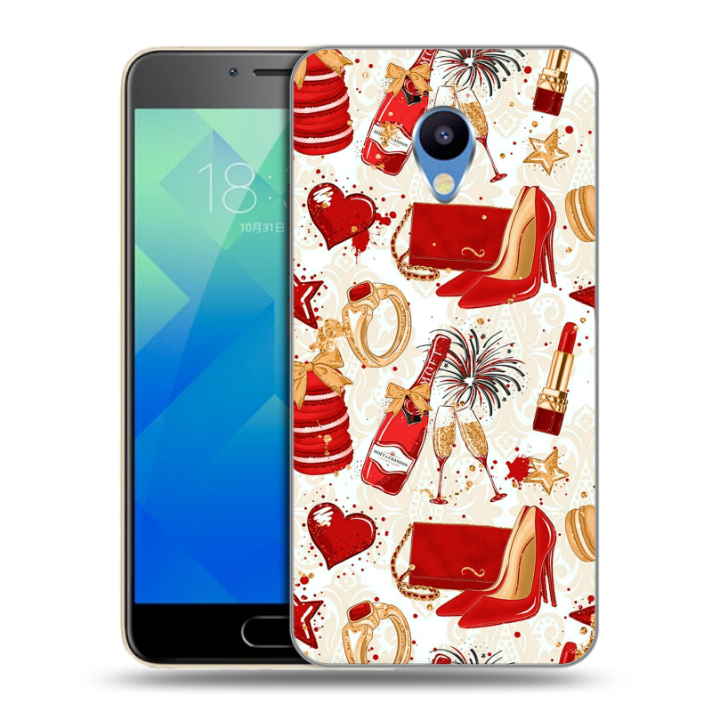 Пластиковый чехол на Meizu M5 с принтом Новый год Пластиковый чехол на Meizu M5 с принтом Новый год