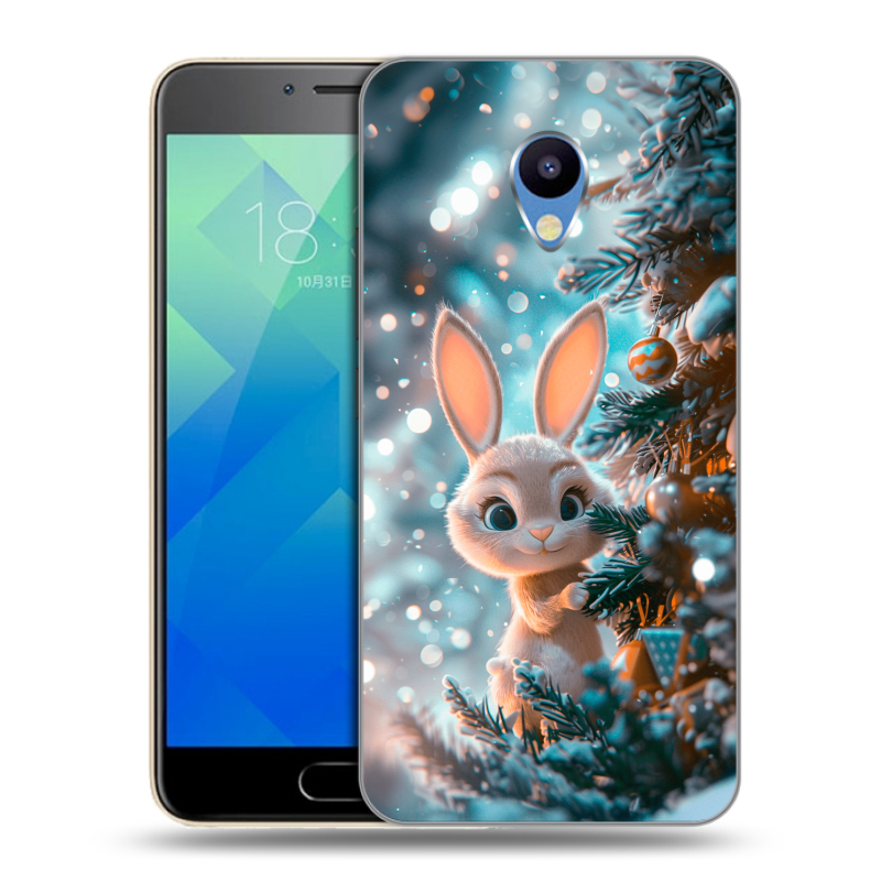 Силиконовый чехол на Meizu M5 с принтом Новый год Силиконовый чехол на Meizu M5 с принтом Новый год