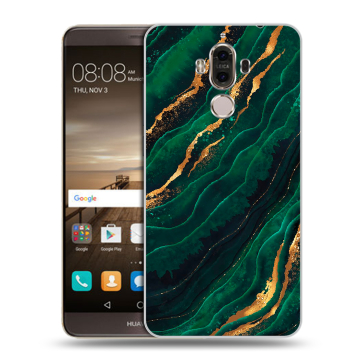 Пластиковый чехол на Huawei Mate 9 с принтом Мрамор зеленое золото Пластиковый чехол на Huawei Mate 9 с принтом Мрамор зеленое золото