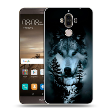 Пластиковый чехол на Huawei Mate 9 с принтом Лесной волк Пластиковый чехол на Huawei Mate 9 с принтом Лесной волк