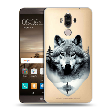 Пластиковый чехол на Huawei Mate 9 с принтом Волк в лесу Пластиковый чехол на Huawei Mate 9 с принтом Волк в лесу