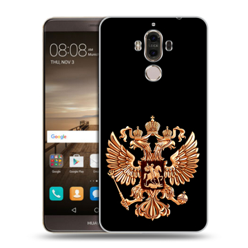 Пластиковый чехол на Huawei Mate 9 с принтом Герб России золотой