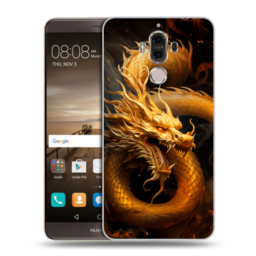 Пластиковый чехол на Huawei Mate 9 с принтом Золотой дракон