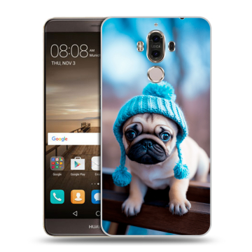 Пластиковый чехол на Huawei Mate 9 с принтом Мопс в шапке Пластиковый чехол на Huawei Mate 9 с принтом Мопс в шапке