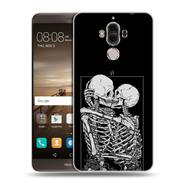 Пластиковый чехол на Huawei Mate 9 с принтом Поцелуй скелетов Пластиковый чехол на Huawei Mate 9 с принтом Поцелуй скелетов