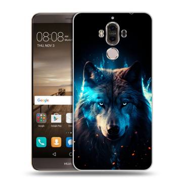 Пластиковый чехол на Huawei Mate 9 с принтом Волк ночной