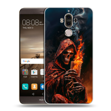 Пластиковый чехол на Huawei Mate 9 с принтом Скелет и карты Пластиковый чехол на Huawei Mate 9 с принтом Скелет и карты