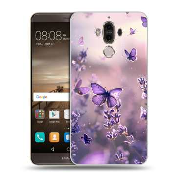 Пластиковый чехол на Huawei Mate 9 с принтом бабочки и лаванда Пластиковый чехол на Huawei Mate 9 с принтом бабочки и лаванда