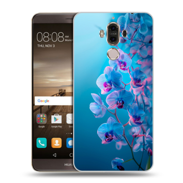 Пластиковый чехол на Huawei Mate 9 с принтом голубые орхидеи Пластиковый чехол на Huawei Mate 9 с принтом голубые орхидеи