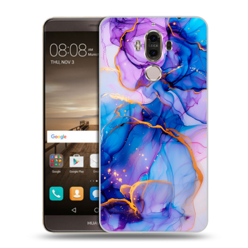 Пластиковый чехол на Huawei Mate 9 с принтом синий мрамор Пластиковый чехол на Huawei Mate 9 с принтом синий мрамор