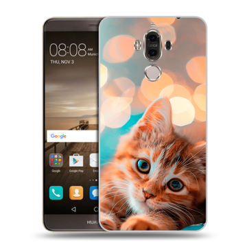 Пластиковый чехол на Huawei Mate 9 с принтом котик Пластиковый чехол на Huawei Mate 9 с принтом котик