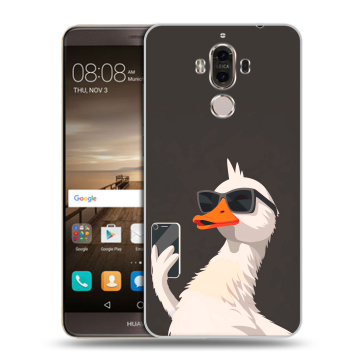 Пластиковый чехол на Huawei Mate 9 с принтом утка в очках Пластиковый чехол на Huawei Mate 9 с принтом утка в очках