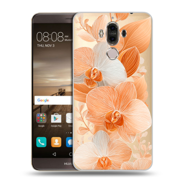 Пластиковый чехол на Huawei Mate 9 с принтом Бежевые цветы Пластиковый чехол на Huawei Mate 9 с принтом Бежевые цветы