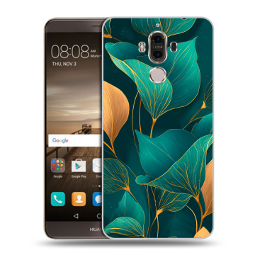 Пластиковый чехол на Huawei Mate 9 с принтом Листья и золото Пластиковый чехол на Huawei Mate 9 с принтом Листья и золото