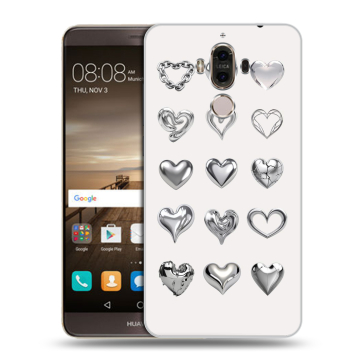 Пластиковый чехол на Huawei Mate 9 с принтом Y2K сердечки Пластиковый чехол на Huawei Mate 9 с принтом Y2K сердечки