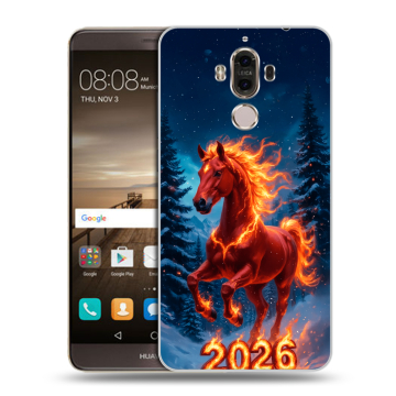Пластиковый чехол на Huawei Mate 9 с принтом Новый год коня Пластиковый чехол на Huawei Mate 9 с принтом Новый год коня