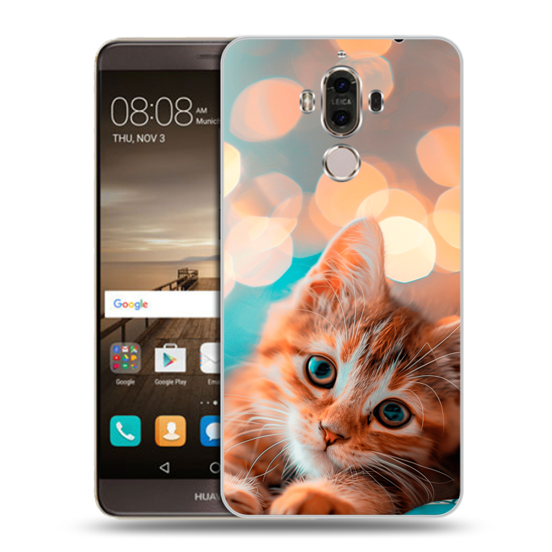 Пластиковый чехол на Huawei Mate 9 с принтом котик Пластиковый чехол на Huawei Mate 9 с принтом котик