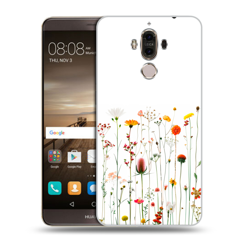 Пластиковый чехол на Huawei Mate 9 с принтом цветы Пластиковый чехол на Huawei Mate 9 с принтом цветы