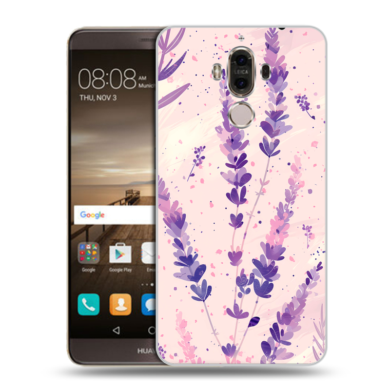 Пластиковый чехол на Huawei Mate 9 с принтом цветы лаванда Пластиковый чехол на Huawei Mate 9 с принтом цветы лаванда