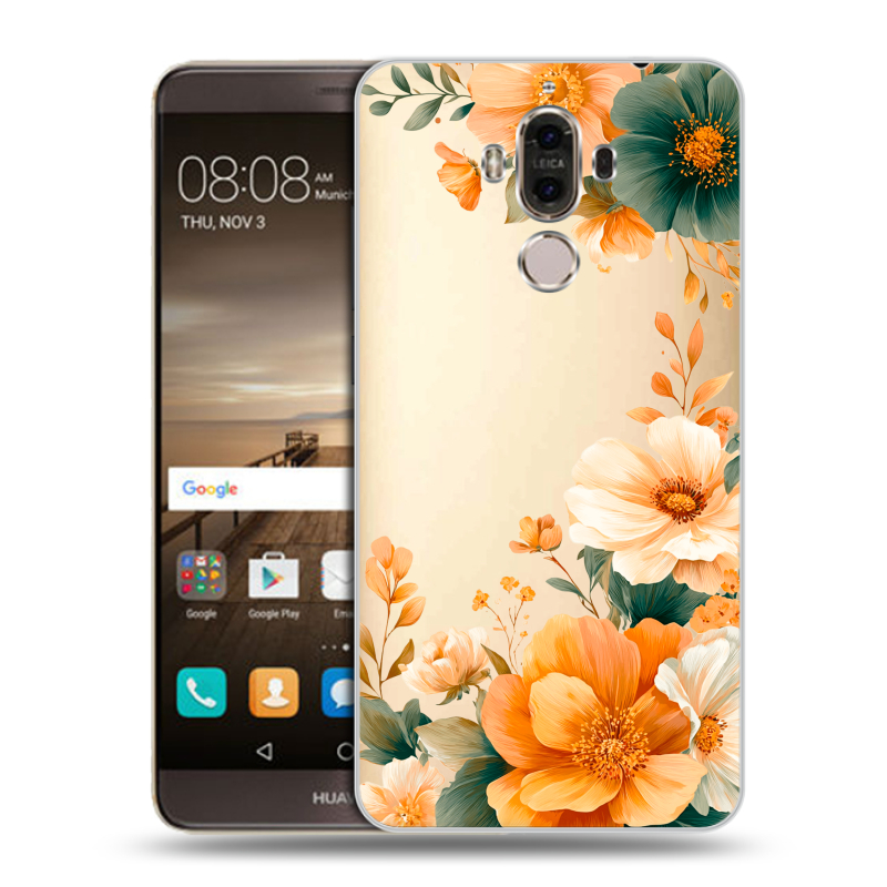 Пластиковый чехол на Huawei Mate 9 с принтом Цветы принт Пластиковый чехол на Huawei Mate 9 с принтом Цветы принт