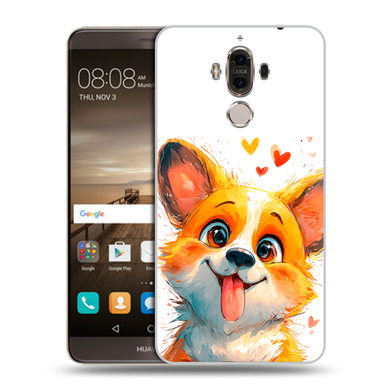 Пластиковый чехол на Huawei Mate 9 с принтом корги Пластиковый чехол на Huawei Mate 9 с принтом корги