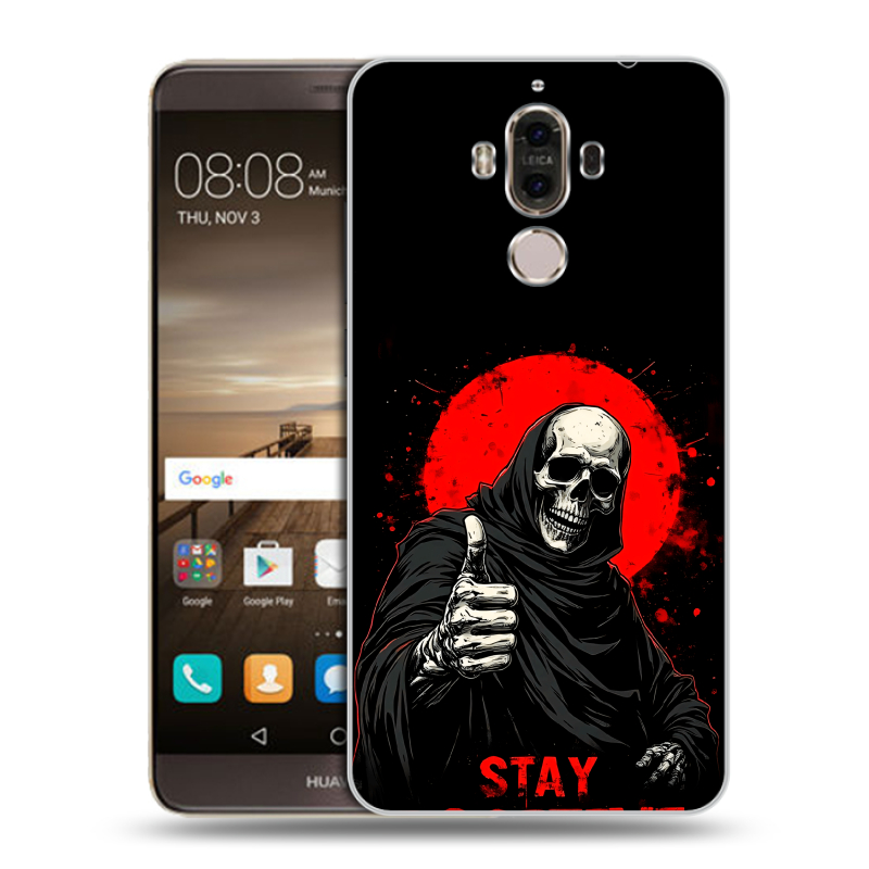 Пластиковый чехол на Huawei Mate 9 с принтом смешной скелет Пластиковый чехол на Huawei Mate 9 с принтом смешной скелет