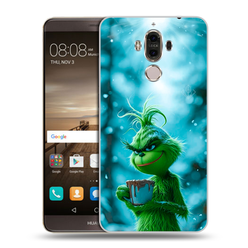 Пластиковый чехол на Huawei Mate 9 с принтом Новый год гринч Пластиковый чехол на Huawei Mate 9 с принтом Новый год гринч