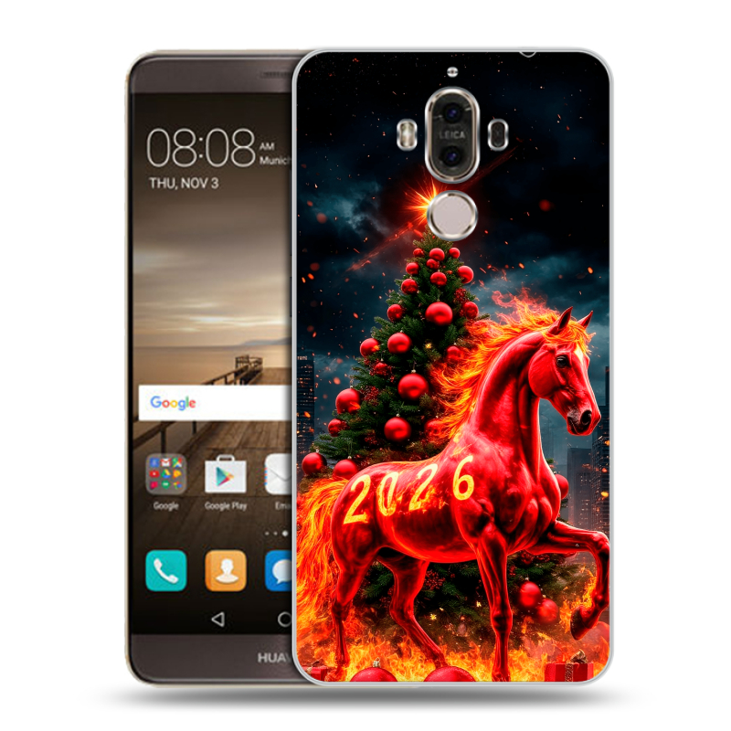 Пластиковый чехол на Huawei Mate 9 с принтом Новый год Пластиковый чехол на Huawei Mate 9 с принтом Новый год