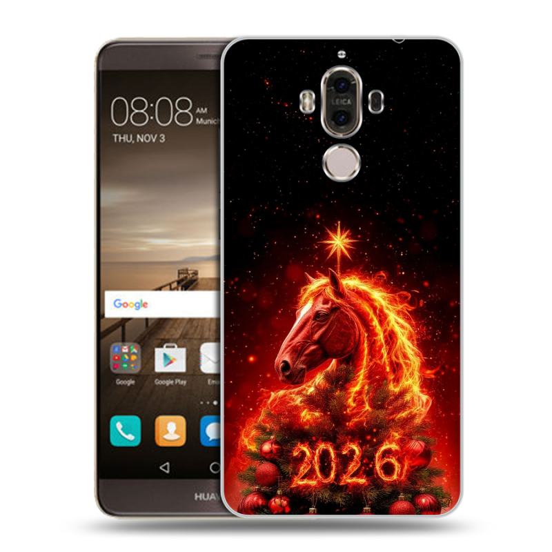 Пластиковый чехол на Huawei Mate 9 с принтом Новый год Пластиковый чехол на Huawei Mate 9 с принтом Новый год