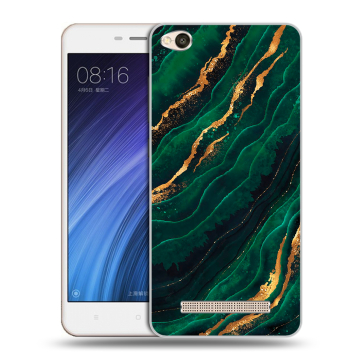 Силиконовый чехол на Xiaomi RedMi 4A с принтом Мрамор зеленое золото Силиконовый чехол на Xiaomi RedMi 4A с принтом Мрамор зеленое золото