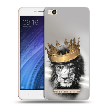 Силиконовый чехол на Xiaomi RedMi 4A с принтом Лев с короной Силиконовый чехол на Xiaomi RedMi 4A с принтом Лев с короной