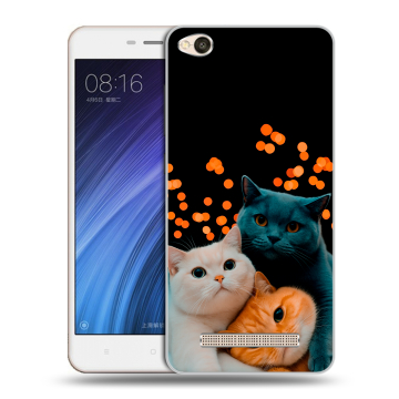 Силиконовый чехол на Xiaomi RedMi 4A с принтом Кошки Силиконовый чехол на Xiaomi RedMi 4A с принтом Кошки