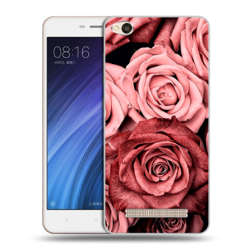 Силиконовый чехол на Xiaomi RedMi 4A с принтом Цветы розы Силиконовый чехол на Xiaomi RedMi 4A с принтом Цветы розы