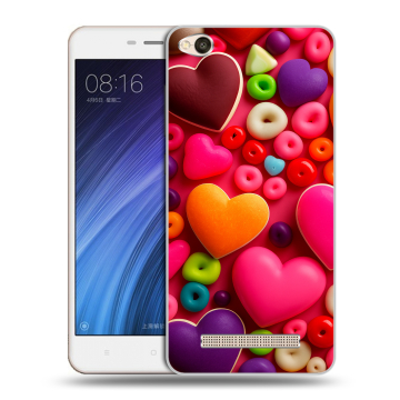 Силиконовый чехол на Xiaomi RedMi 4A с принтом Сердечки Силиконовый чехол на Xiaomi RedMi 4A с принтом Сердечки