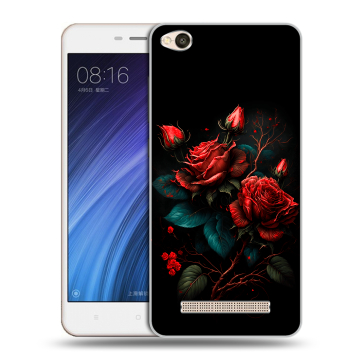 Силиконовый чехол на Xiaomi RedMi 4A с принтом Розы красные
