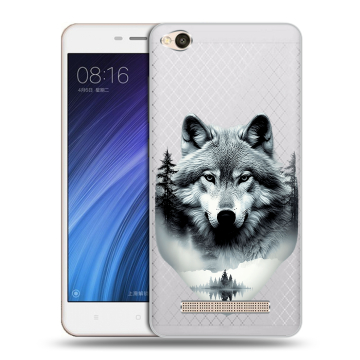 Силиконовый чехол на Xiaomi RedMi 4A с принтом Волк в лесу