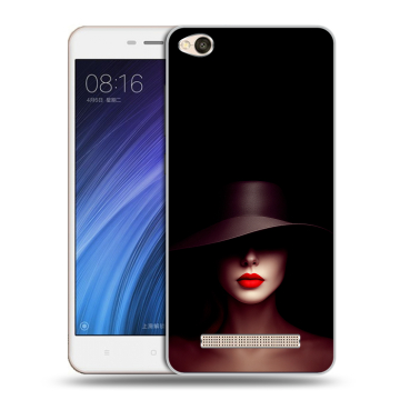 Силиконовый чехол на Xiaomi RedMi 4A с принтом Девушка в шляпе Силиконовый чехол на Xiaomi RedMi 4A с принтом Девушка в шляпе
