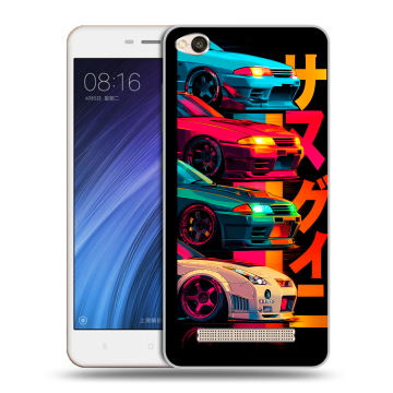 Силиконовый чехол на Xiaomi RedMi 4A с принтом Гоночные машины