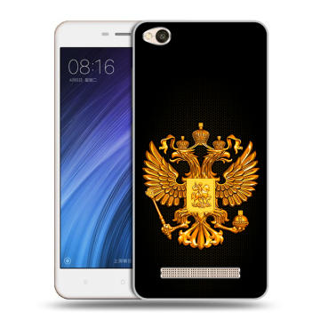 Силиконовый чехол на Xiaomi RedMi 4A с принтом Герб России желтый
