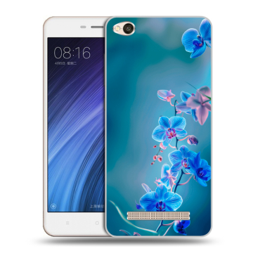 Силиконовый чехол на Xiaomi RedMi 4A с принтом Голубые цветы