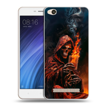 Силиконовый чехол на Xiaomi RedMi 4A с принтом Скелет и карты