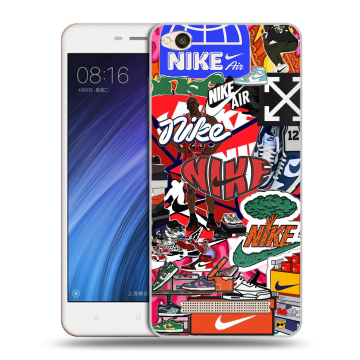 Силиконовый чехол на Xiaomi RedMi 4A с принтом Найк Nike яркий