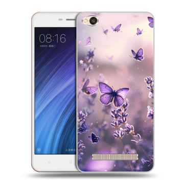 Силиконовый чехол на Xiaomi RedMi 4A с принтом бабочки и лаванда