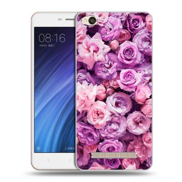 Силиконовый чехол на Xiaomi RedMi 4A с принтом лавандовые розы Силиконовый чехол на Xiaomi RedMi 4A с принтом лавандовые розы