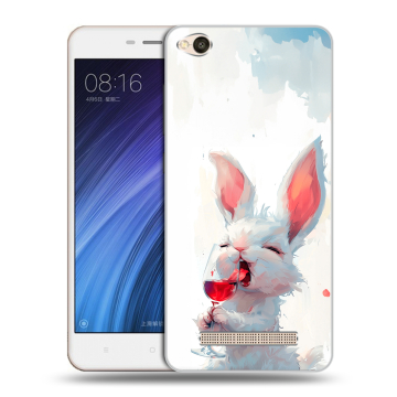 Силиконовый чехол на Xiaomi RedMi 4A с принтом кролик зайчик