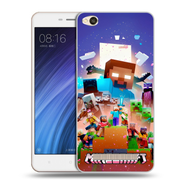 Силиконовый чехол на Xiaomi RedMi 4A с принтом Майнкрафт Minecraft