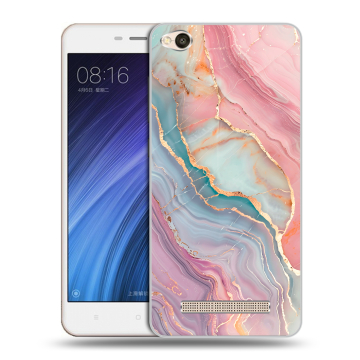 Силиконовый чехол на Xiaomi RedMi 4A с принтом розовый мрамор