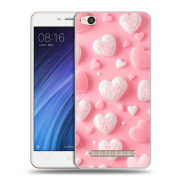 Силиконовый чехол на Xiaomi RedMi 4A с принтом Сердечки