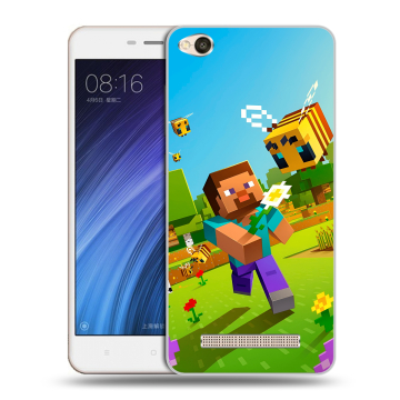 Силиконовый чехол на Xiaomi RedMi 4A с принтом Майнкрафт Minecraft