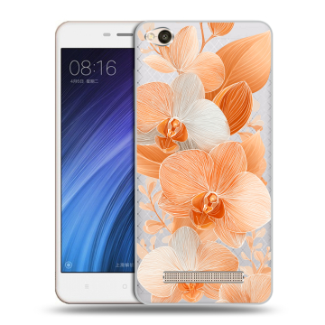 Силиконовый чехол на Xiaomi RedMi 4A с принтом Бежевые цветы Силиконовый чехол на Xiaomi RedMi 4A с принтом Бежевые цветы